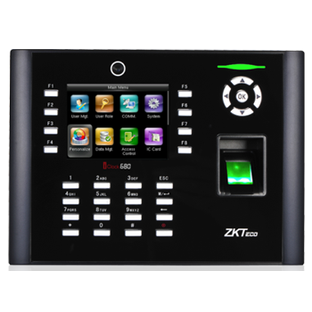 ZKTeco iClock680 fingerprint time & attendance and access control terminal in Dubai UAE, fast matching under 1s, Wi-Fi/GPRS, flexible menu, centralized reporting.
