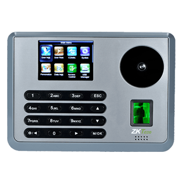 ZKTeco P160 biometric time & attendance and access control terminal in Dubai UAE, supports 600 palm and 20,000 fingerprint templates, fast verification under 1 second, Wi-Fi/TCP-IP/USB.