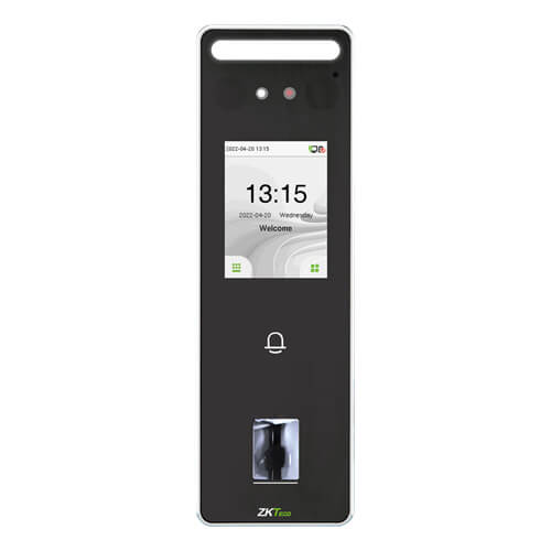 ZKTeco SpeedFace-V3L Biometric Access Control Terminal Dubai - Front view featuring Visible Light Facial Recognition and Fingerprint Scanner for UAE and Africa markets